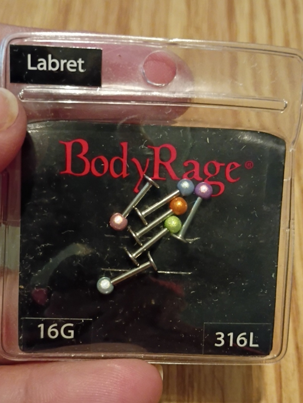 BodyRage Women’s Multi-Color Labret Ring Set - Stainless Steel 16G